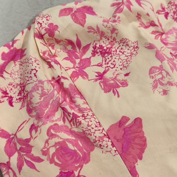 Blush Pink Printed Bow Strapless Crop Top - Picture 4 of 7